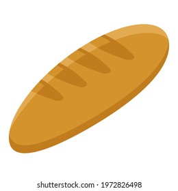 Fresh bread icon. Isometric of fresh bread vector icon for web design isolated on white background