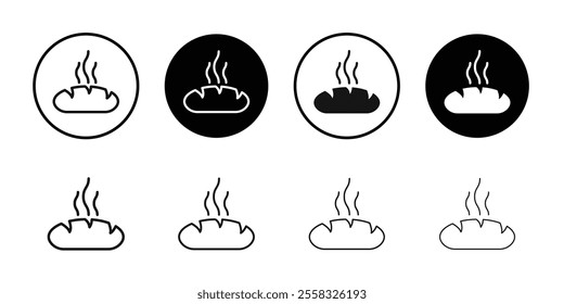 fresh bread icon logo sign set vector outline