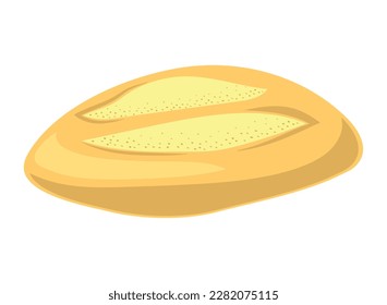 Ilustración de pan fresco sobre blanco