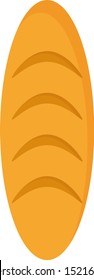 Fresh bread, illustration, vector on white background.