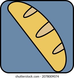 Fresh bread, illustration, vector, on a white background.
