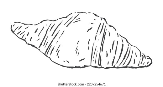 Fresh bread illustration.Hand drawn vector sketch art.