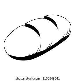 Fresh bread isolated in black and white