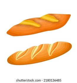 Fresh bread isolated on a white background.