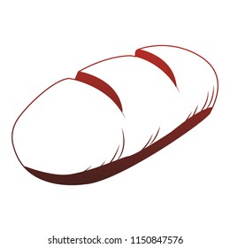 Fresh bread isolated red lines