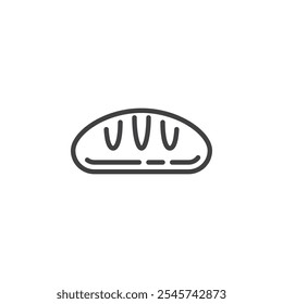 Fresh bread line icon. linear style sign for mobile concept and web design. Loaf of bread outline vector icon. Bakery goods symbol, logo illustration. Vector graphics