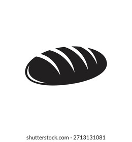 Fresh bread loaf bun bakery food icon symbol solid glyph vector design element wheat flour baked delicious breakfast carb nutrition yeast soft