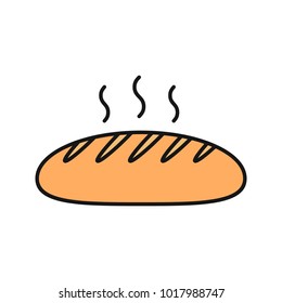 Fresh bread loaf color icon. Bakery. Isolated vector illustration