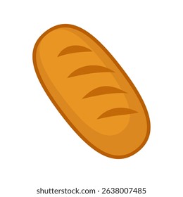 Fresh bread loaf icon in cartoon style. Vector illustration