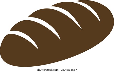 Fresh bread loaf icon representing bakery products, homemade baking, breakfast, organic food, and artisan bread concepts.