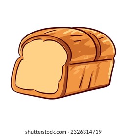 fresh bread meal, healthy snack icon isolated