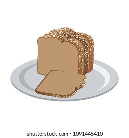 Fresh bread on dish