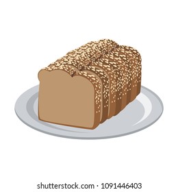 Fresh bread on dish