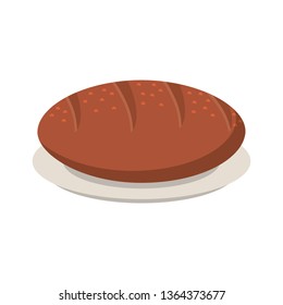Fresh bread on dish