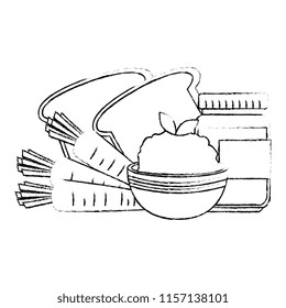 fresh bread with rice and carrot