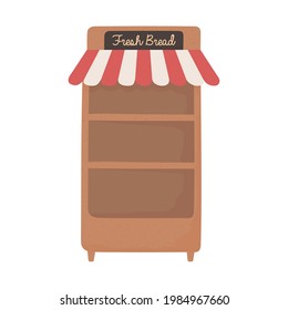 estantería de pan fresco vacía
