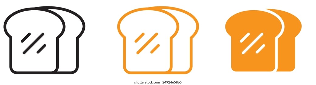 Icono de rebanada de pan fresco para panaderías y aplicaciones culinarias