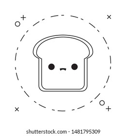 fresh bread slice kawaii style
