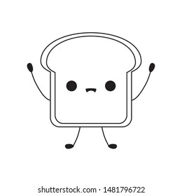 fresh bread slice kawaii style