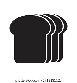 Pan fresco rebanada pan tostada panadería comida de desayuno símbolo símbolo de glifo sólido elemento de diseño de Vector sándwich de harina de trigo deliciosa nutrición de carbohidratos