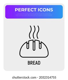 Frische Brot dünne Linie Symbol. Bäckerei, Gebäck. Vektorgrafik.