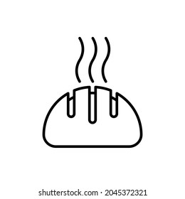 Fresh bread thin line icon. Bakery, pastry. Vector illustration.
