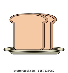 fresh bread toast isolated icon