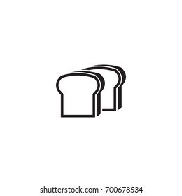 Fresh bread toast slice black vector icon isolated on white background