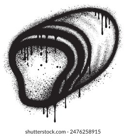 Fresh Bread in urban graffiti style with black spray paint. vector illustration.