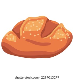 Fresh bread vector cartoon illustration isolated on a white background.
