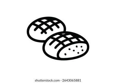 Fresh Bread Vector Line Art Illustration for Bakery Products and Culinary Designs