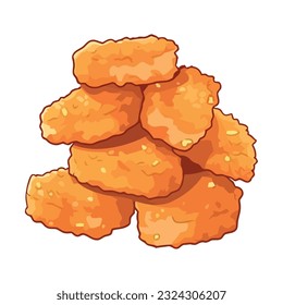 Fresh breaded nuggets snack icon isolated
