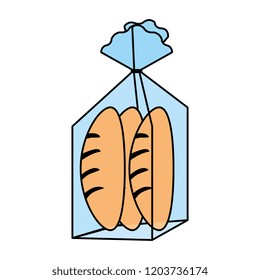 fresh breads in plastic bag