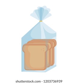 fresh breads toast in plastic bag