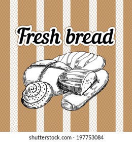Fresh bread,vector hand drawing 