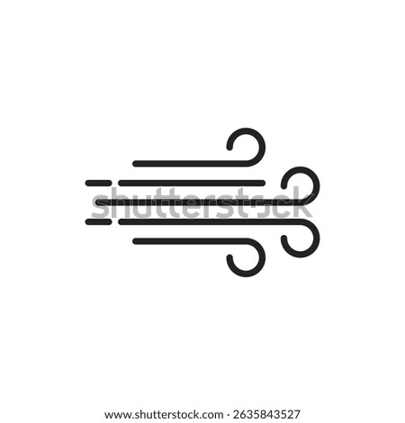 fresh breath or wind icon like thin line symbol. simple outline trend modern windy logotype graphic art design element isolated on white. concept of storm warning badge and hurricane or stormy sign