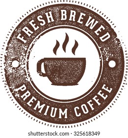 Fresh Brewed Premium Coffee Menu Stamp