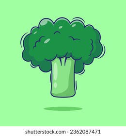 Diseño vectorial de ilustración de brócoli fresco con capas aisladas