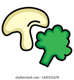 fresh broccoli and mushroom vegetables