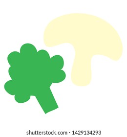 fresh broccoli and mushroom vegetables