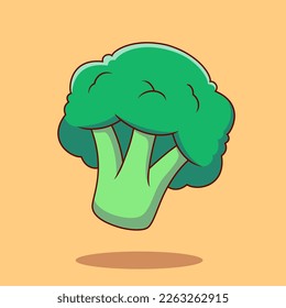 Fresh broccoli vegetable vector cartoon illustration icon