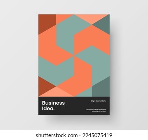 Fresh brochure vector design concept. Colorful geometric shapes pamphlet illustration.