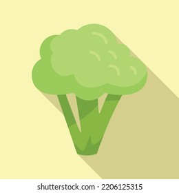 Fresh brocoli icon flat vector. Cabbage vegetable. Plant salad