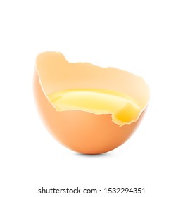 Fresh brown chicken eggs. Realistic vector illustration isolated on white background.  Ready for your design. EPS10.