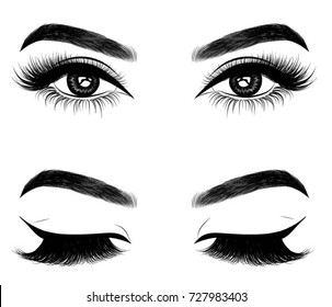 Fresh brown woman's eyes.Idea for business cards.Print for t -shirt. Typography vector