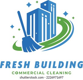 fresh building cleaning template logo design vector.eps