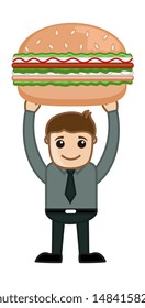 Fresh Burger - Cartoon Business Vector Character