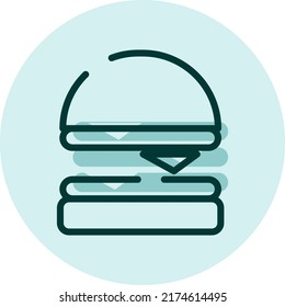 Fresh burger, illustration, vector on a white background.