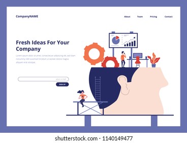 Fresh Business Ideas Landing Page Vector illustration