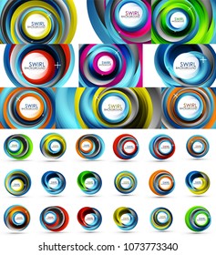 Fresh business waves and swirls design, abstract backgrounds and icons. Vector illustration